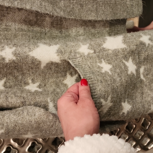 Cardigan Grey with White Stars S/M - Picture 4 of 8